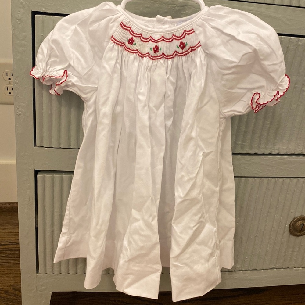 Petit Pomme dress with red flowers